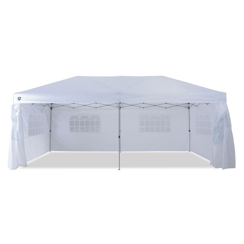 Z-Shade 20 x 10 Foot Everest Lawn, Garden, and Event Outdoor Ez Pop-Up Canopy Gazebo Portable Shelter Tent with Windowed Sidewalls