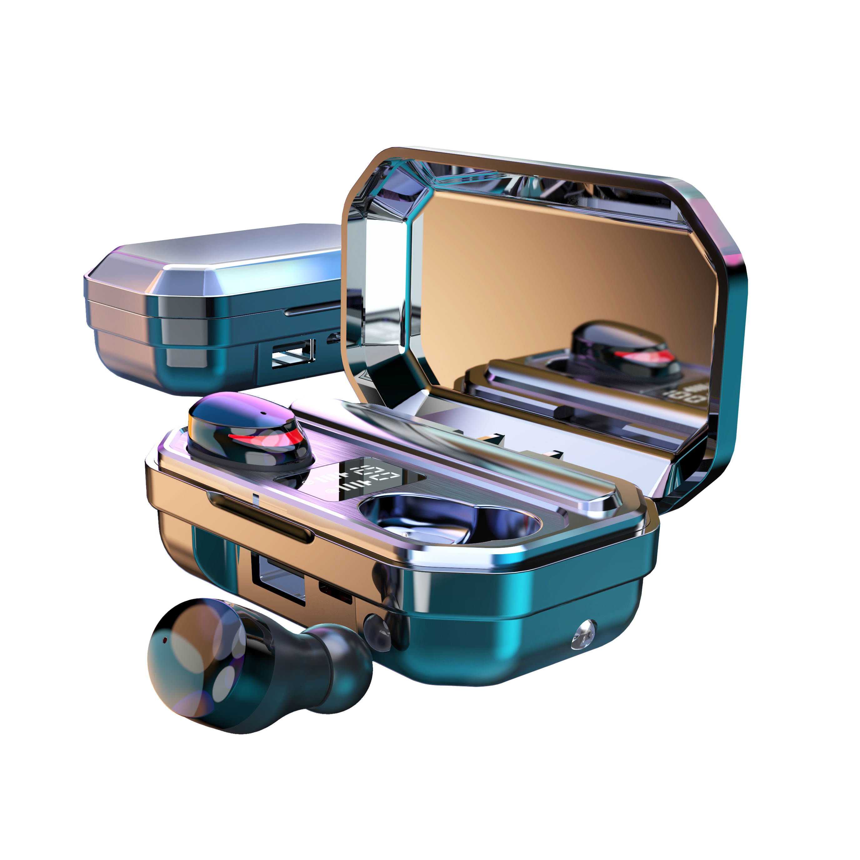 CASUNG True Wireless Earbuds TWS Bluetooth5.0 Headphones Touch Control Bluetooth Headphones in-Ear Stereo Earphones with Charging Case 9D HiFi Headsets Wireless Earphones with Built-in Mic Sports Work