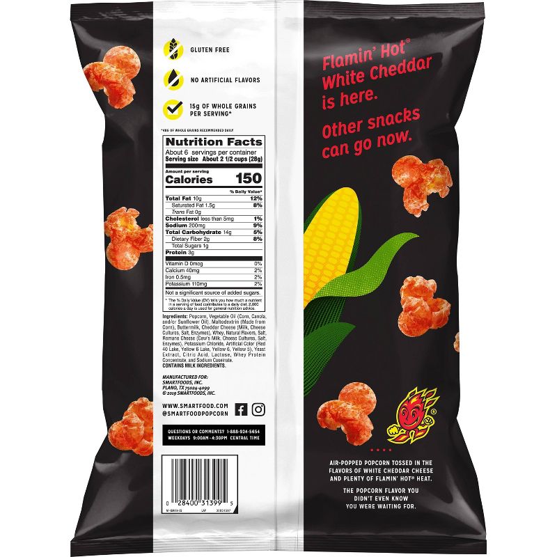 Smartfood Flamin' Hot White Cheddar Popcorn - 6.25oz
