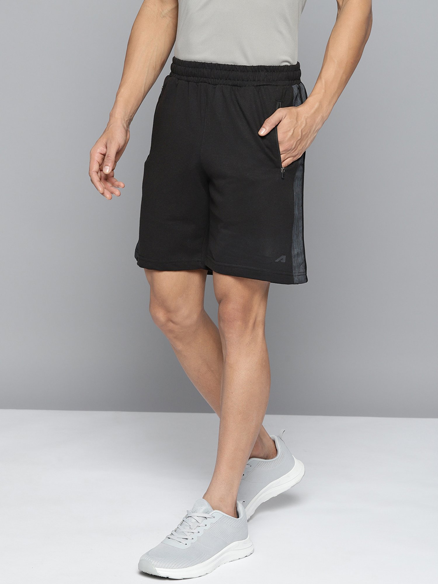 ALCIS Black Slim Fit Sports Shorts