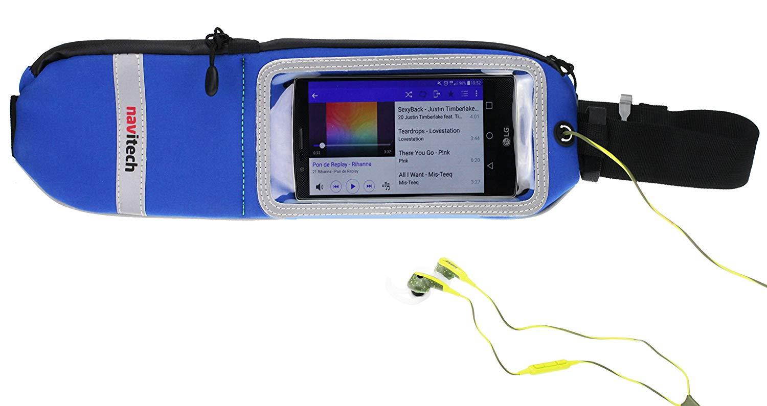 Navitech Blue Smartphone Running/Jogging Water Resistant Sports Belt/Waistband Compatible with The The Huawei Elate