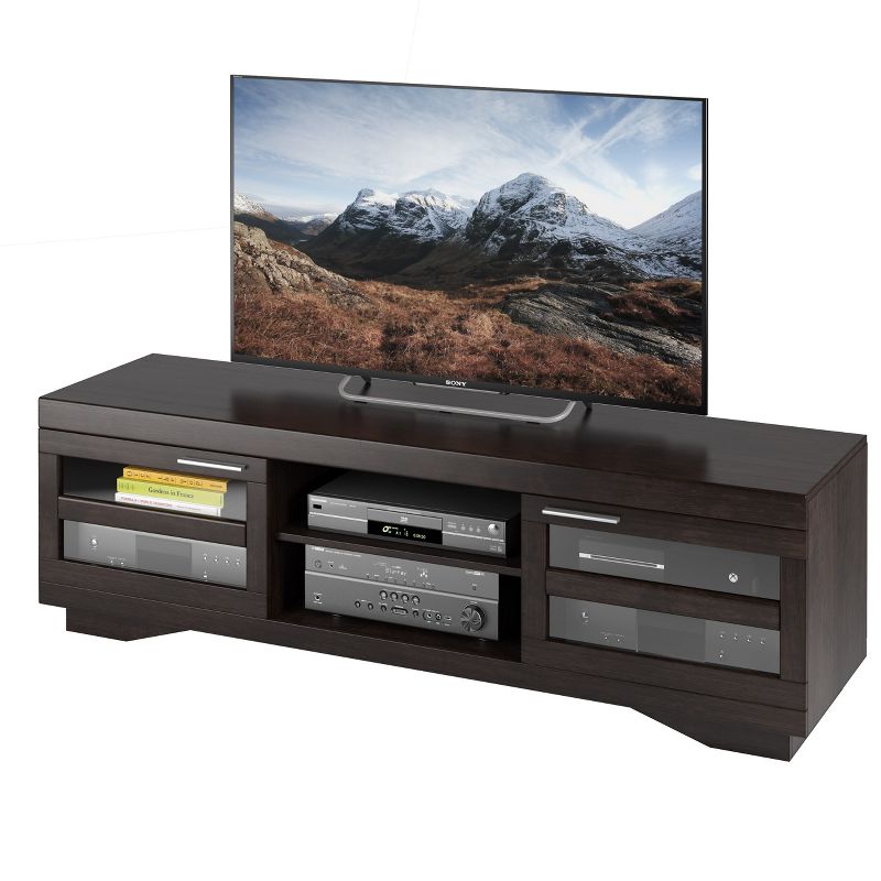 Granville Wood Veneer TV Bench Mocha Black 66" - Sonax