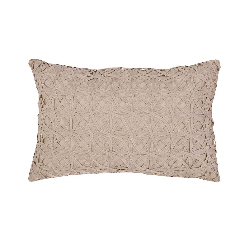 EY Essentials 14" x 22" Ribbon Mesh Sandstone Pillow