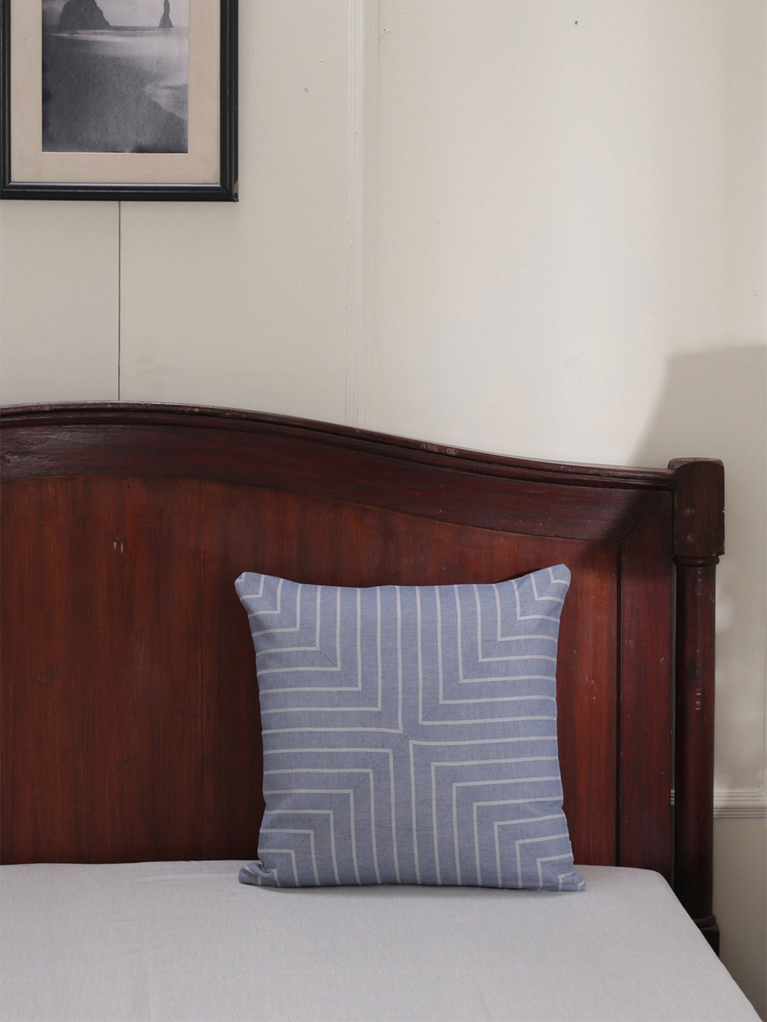 Maspar Cotsmere Adore Checked Blue 300 TC Cotton Cushion Cover