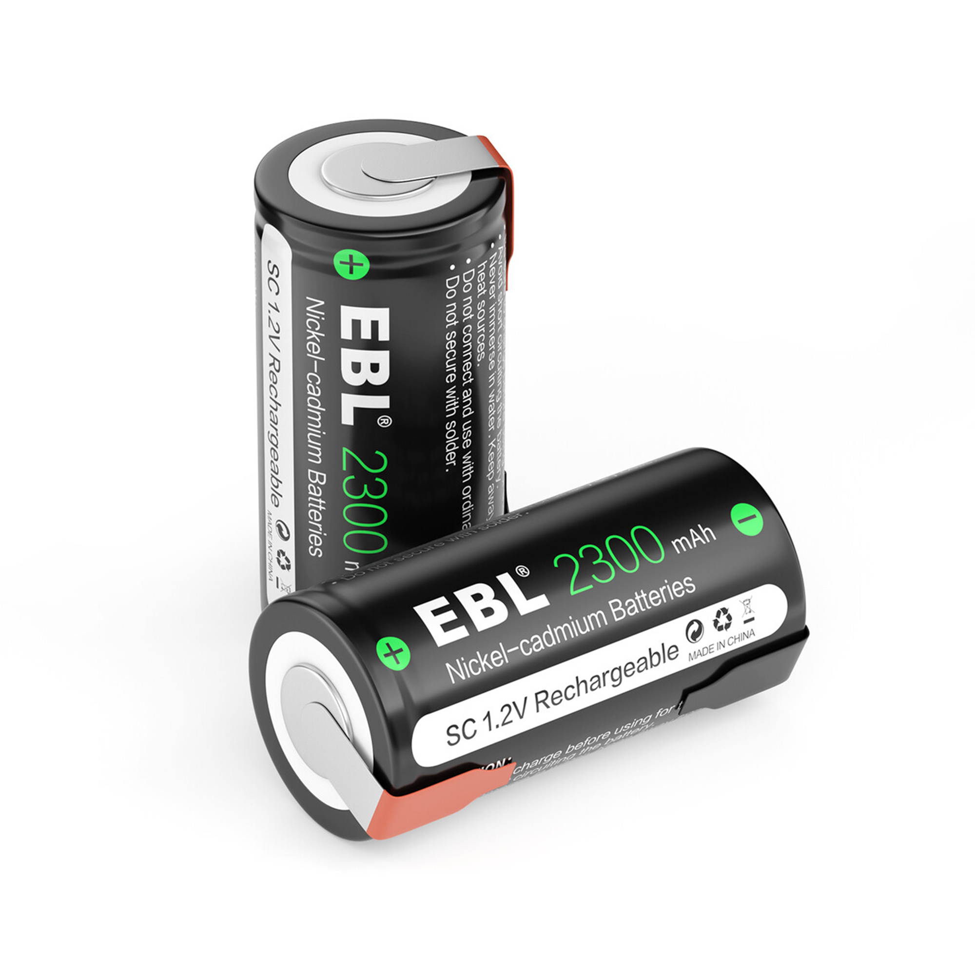 EBL 8 Piece Sub SC Cell 2300mAh Ni-Cd Rechargeable Batteries with tab for Power Tool