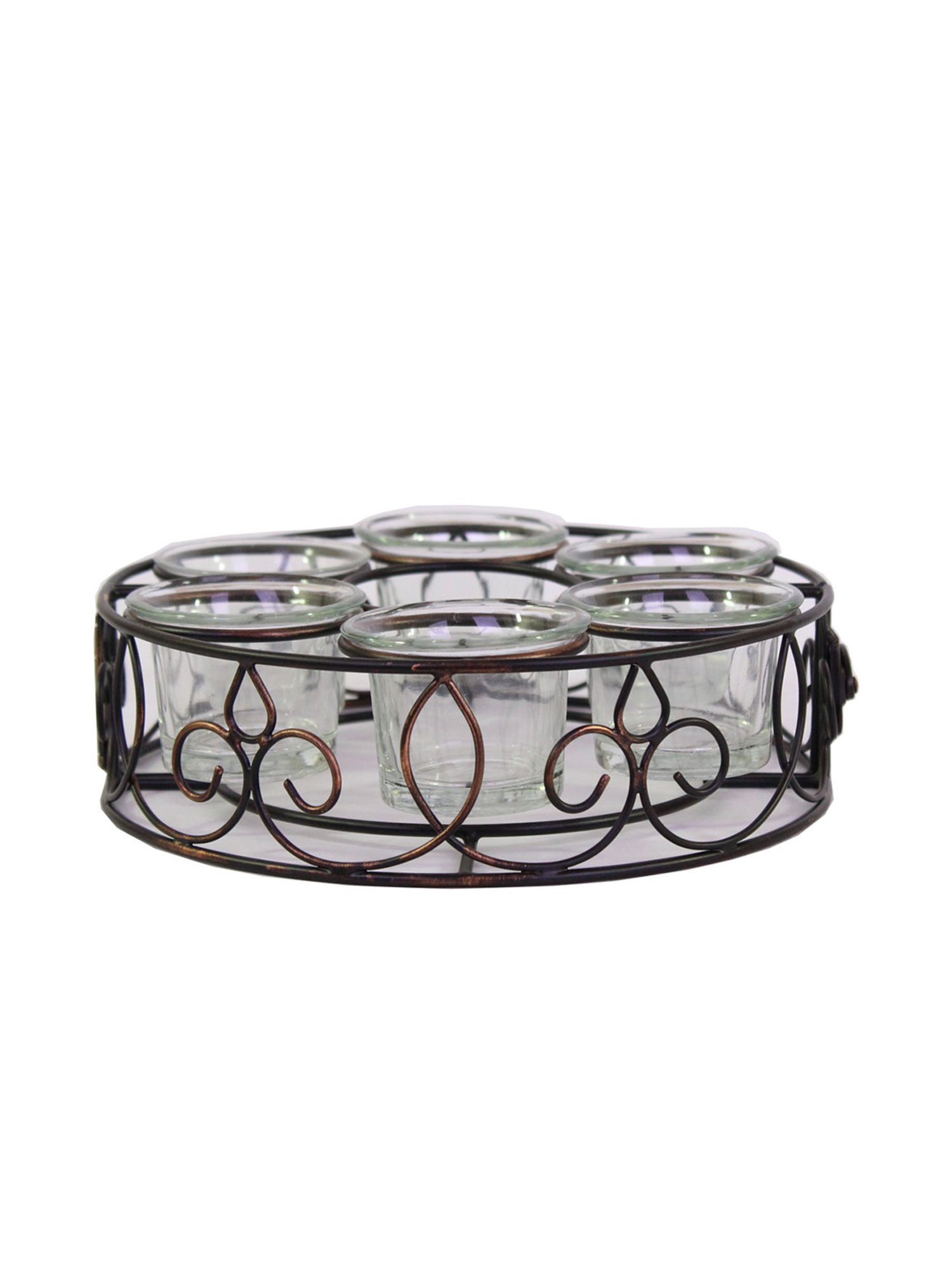 Hosley Black Iron Centerpiece and Table Candle Holder with Free Tealight