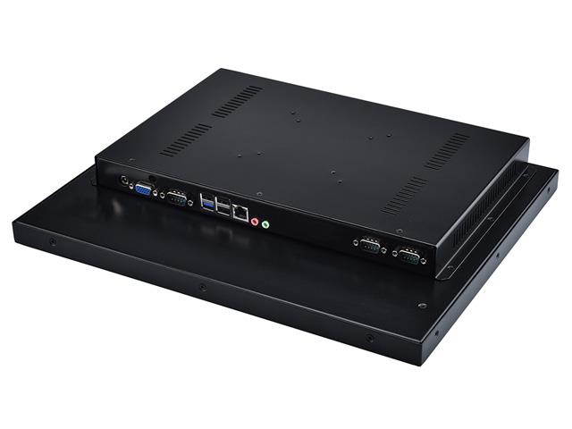 15" Industrial Panel PC,All in One Computer,Intel Celeron J1800,Windows 7/10,Linux,10 Points Capacitive Touch Screen,(Black),[1VGA/3USB2/1USB3/1LAN/3COM/FAN],(4G RAM/128G SSD)