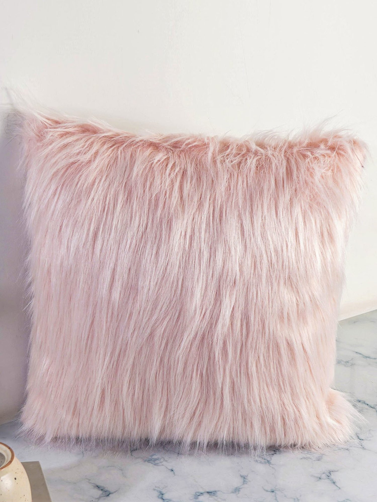 The Artment BrushedDreams Faux Fur Pink Purr Cushion Cover (Set of 2)