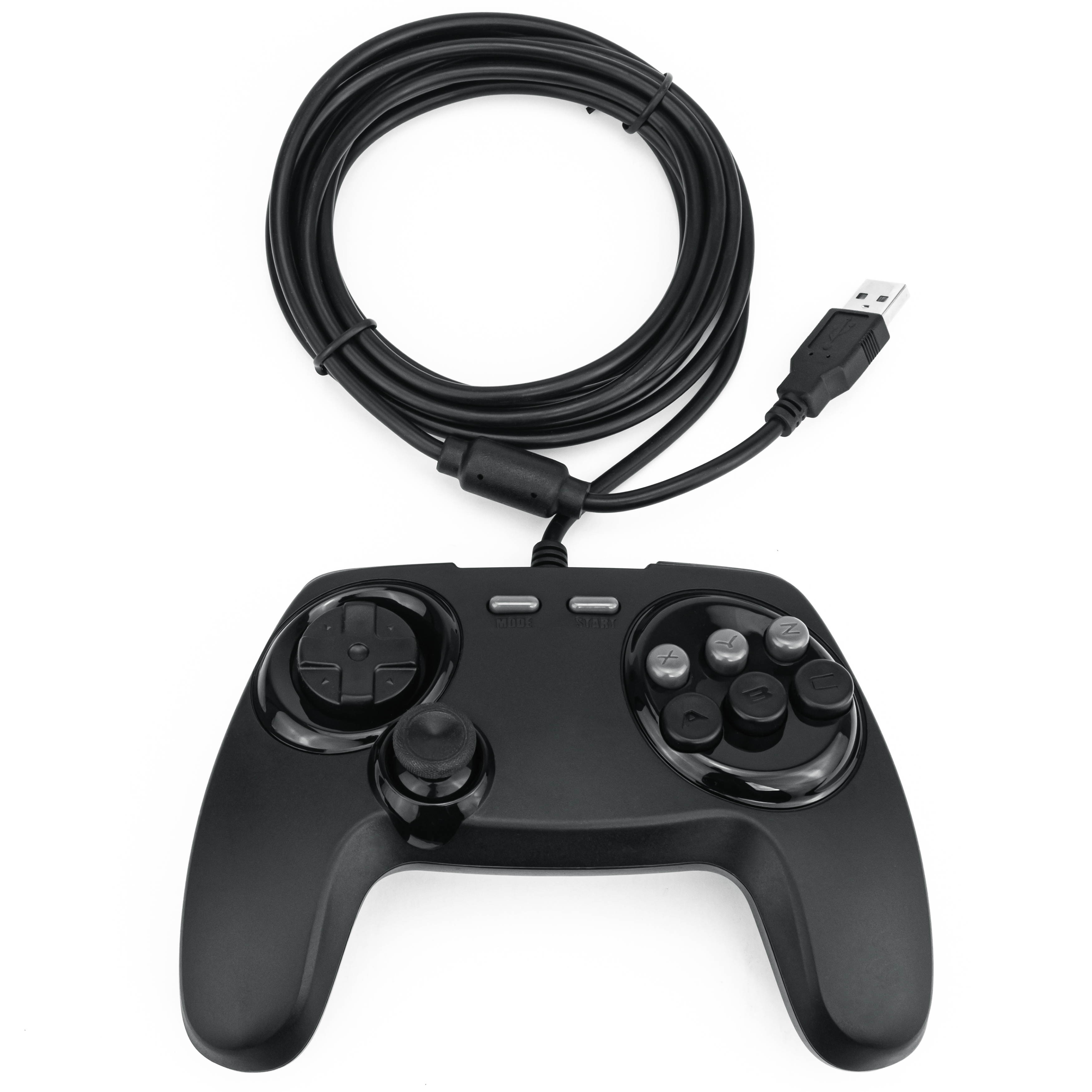 Retro Fighters BrawlerGen Sega Genesis & Sega Saturn Controller - Black