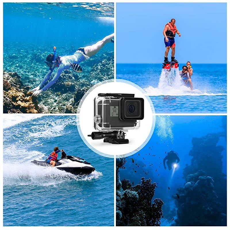 Housing Case Compatible with GoPro Hero 7 Hero 6 Hero 5 Black Hero 2018 Waterproof Case Diving Protective Housing Shell 45m with Bracket Accessories, Compatible with Go Pro Hero7 Hero6 Hero5