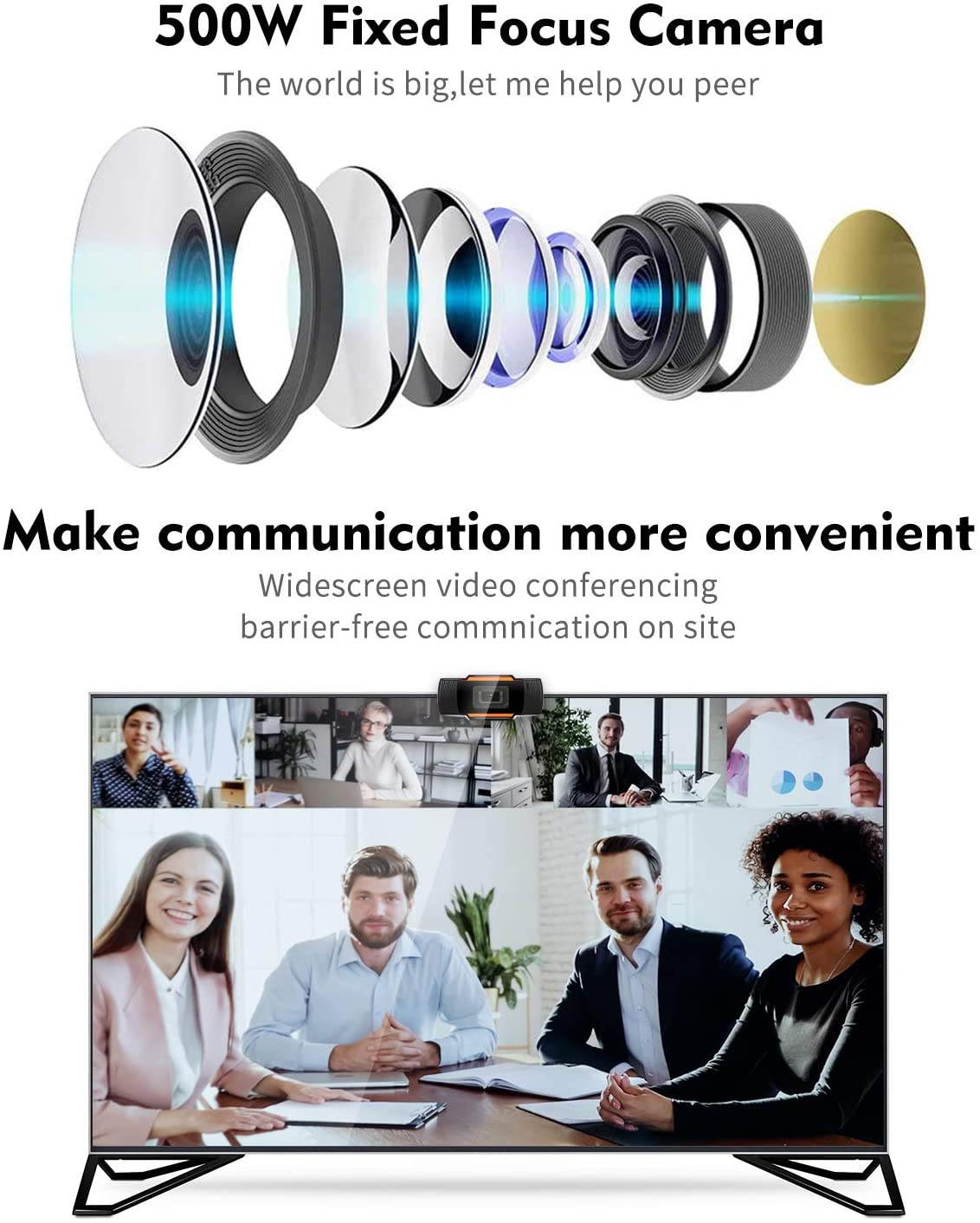 1080P Webcam AutoFocus with Microphone, USB(2.0/3.0) Computer Camera for Live Streaming Webcam,110 Degrees Wide-Angle 30fps for Laptop, Noise Reduction Desktop, Conferencing, Video Chatting