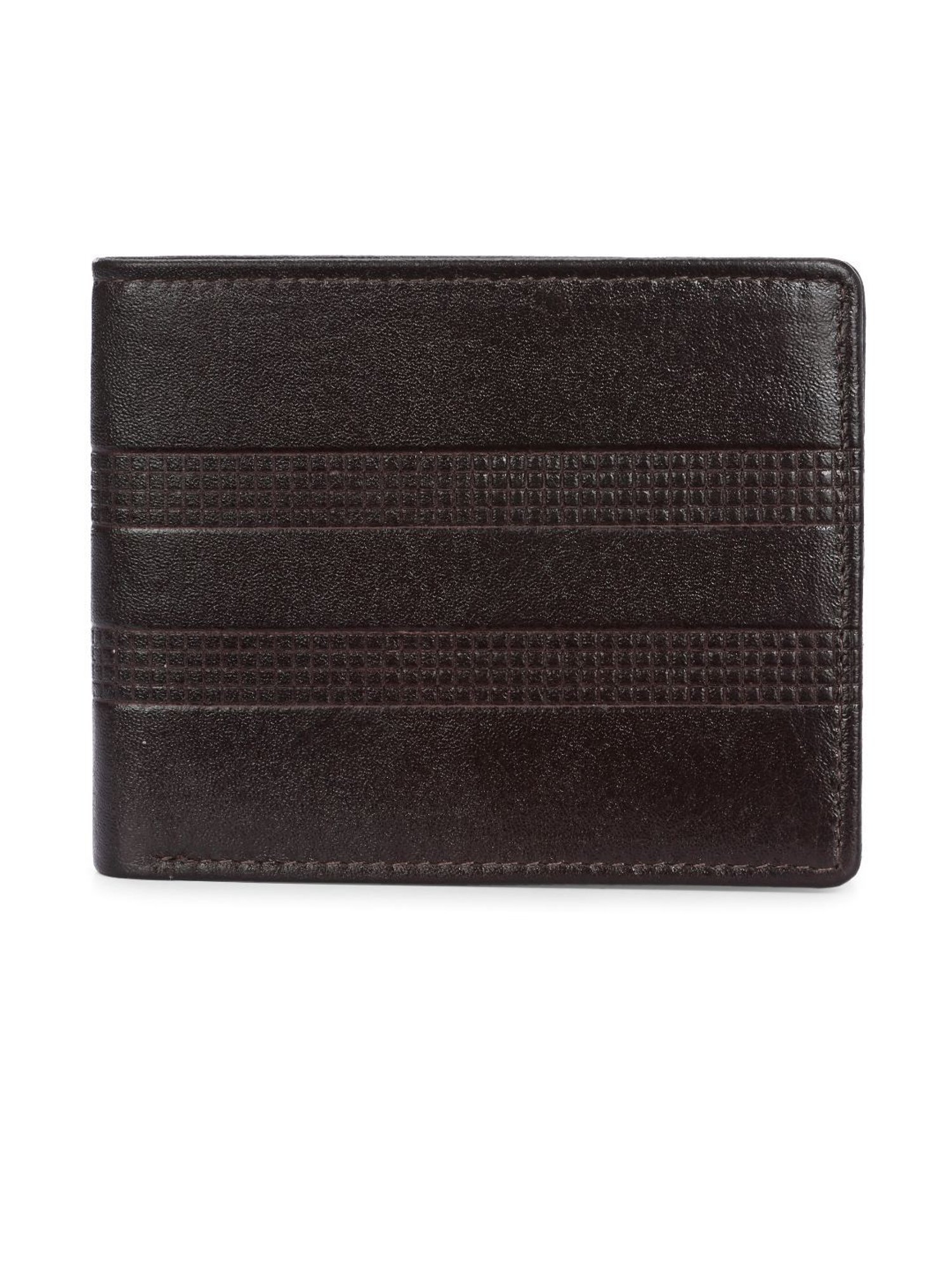 Clog London Brown Textured Leather Small Bi-Fold Wallet for Men
