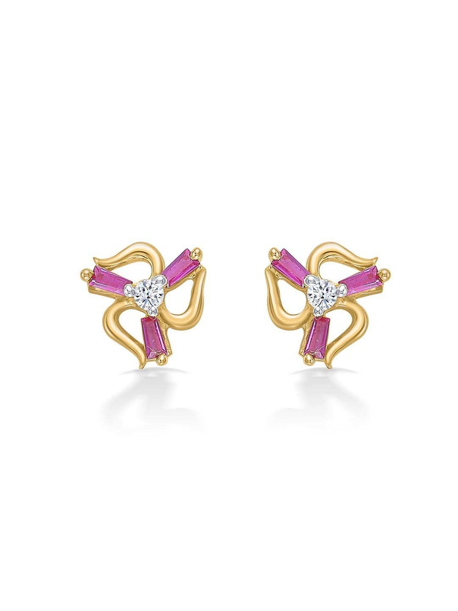 P.N.Gadgil Jewellers 22 Karat (916) BSI Hallmarked Yellow Gold Blossom Beams Kids Earring For Kid