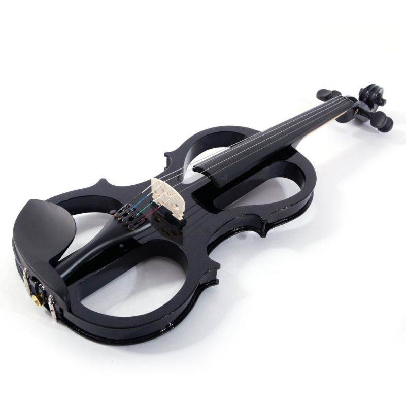 Electric Silent Violin 4/4 Brown Free Case Bow Rosin Headphone Black