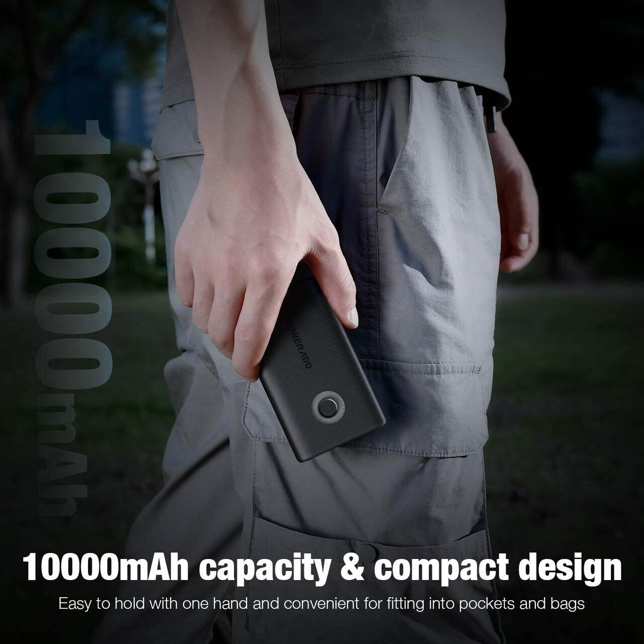 POWERADD Power Bank EnergyCell QC 10000 Power QC 18W Portable Charger Small & Light Ultra-Compact High-Speed Charging External Battery for iPhone Samsung Galaxy AirPods Tablets and More