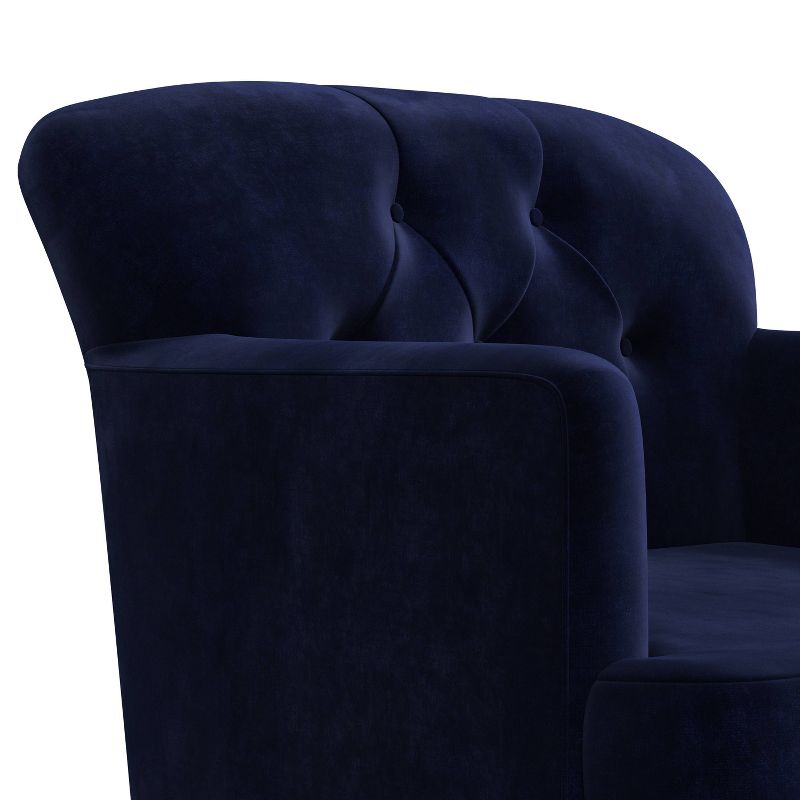 Suzanne Button Tufted Armchair Velvet Navy Blue - Handy Living