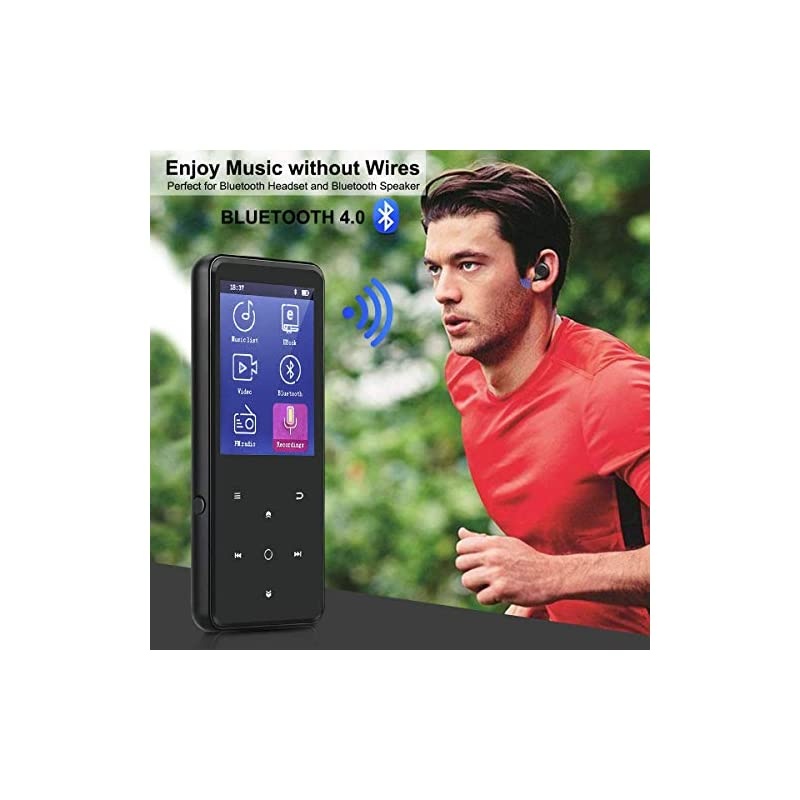 MP3 Player  32GB MP3 Player with Bluetooth 40Portable Sports Music Player 24 Screen Builtin Speaker with Voice RecorderFM RadioText Reading HiFi Lossless Sound 32GB