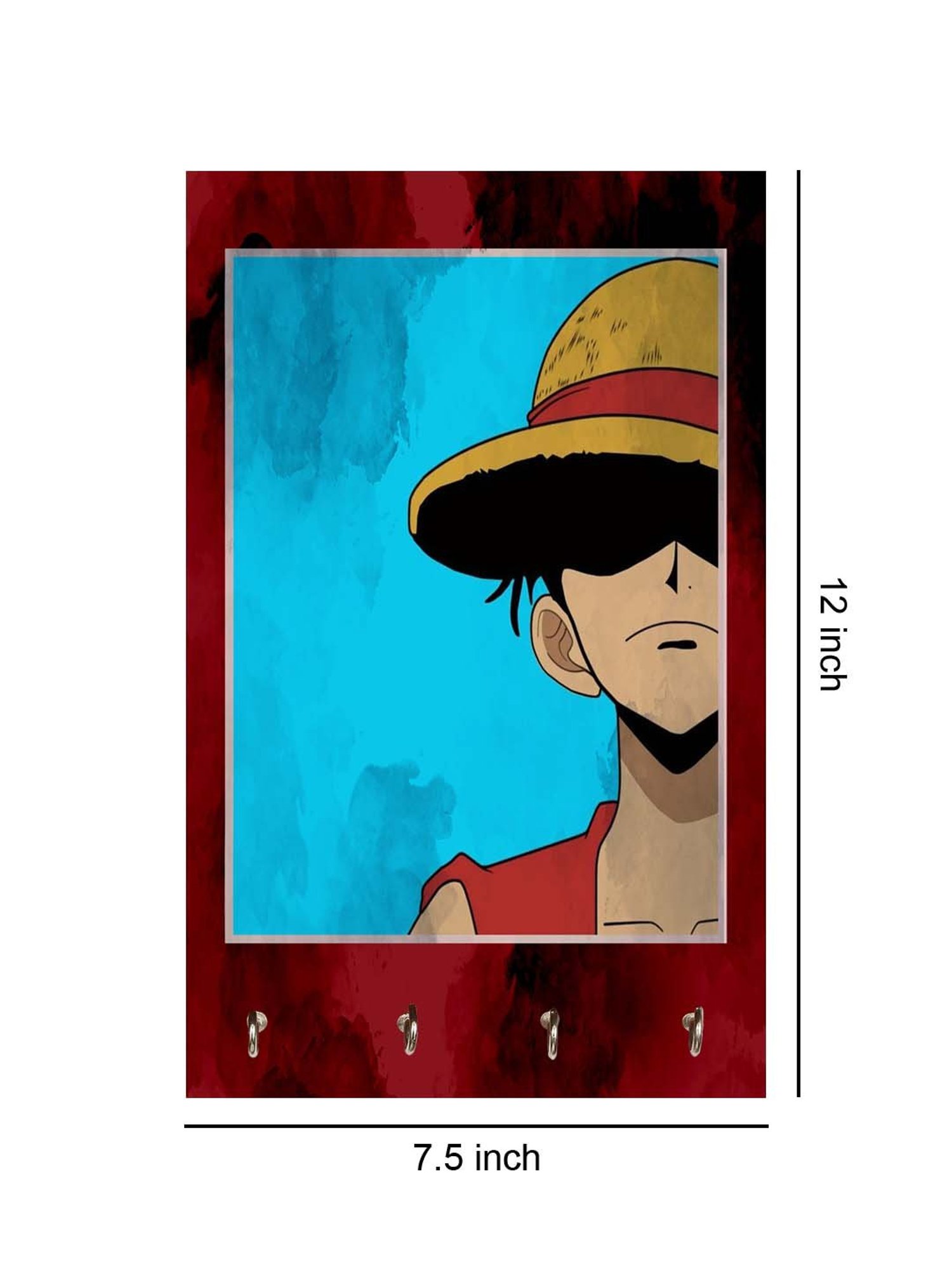 999Store Red & Blue MDF Decorative Wall Mount Key Holder - Set of 1