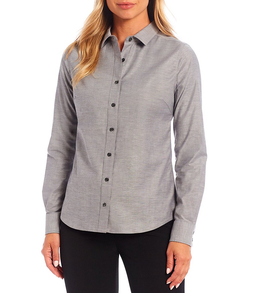 IBKUL Solid Long Sleeve Mock Neck Top