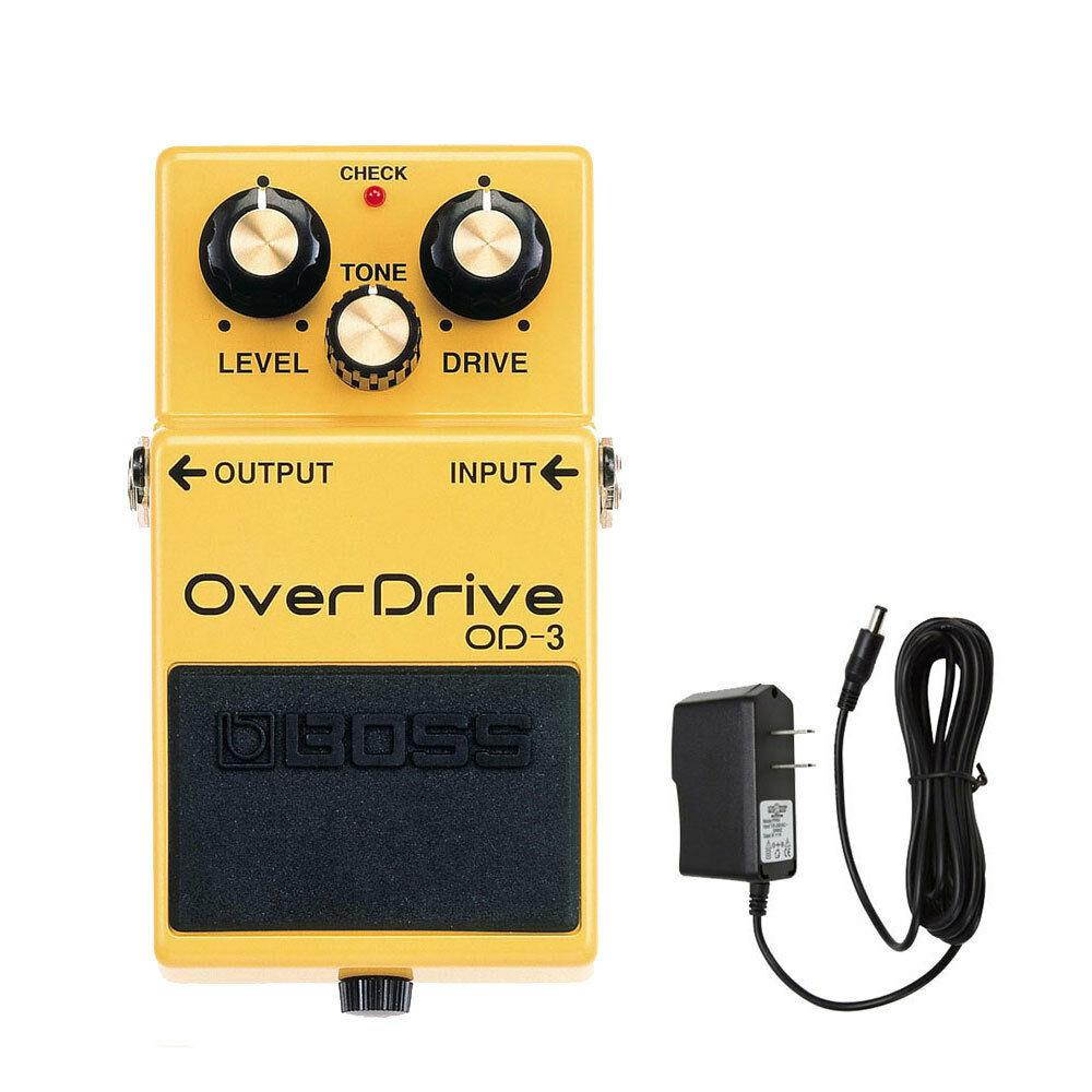 Boss OD-3 OverDrive Pedal w/PigHog PP9V PowerPig 9V DC 1000ma Power Supply New