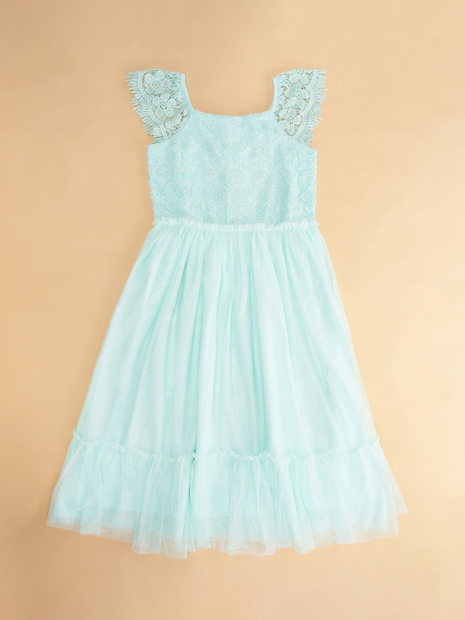 Pantaloons Junior Mint Green Embroidered Frock