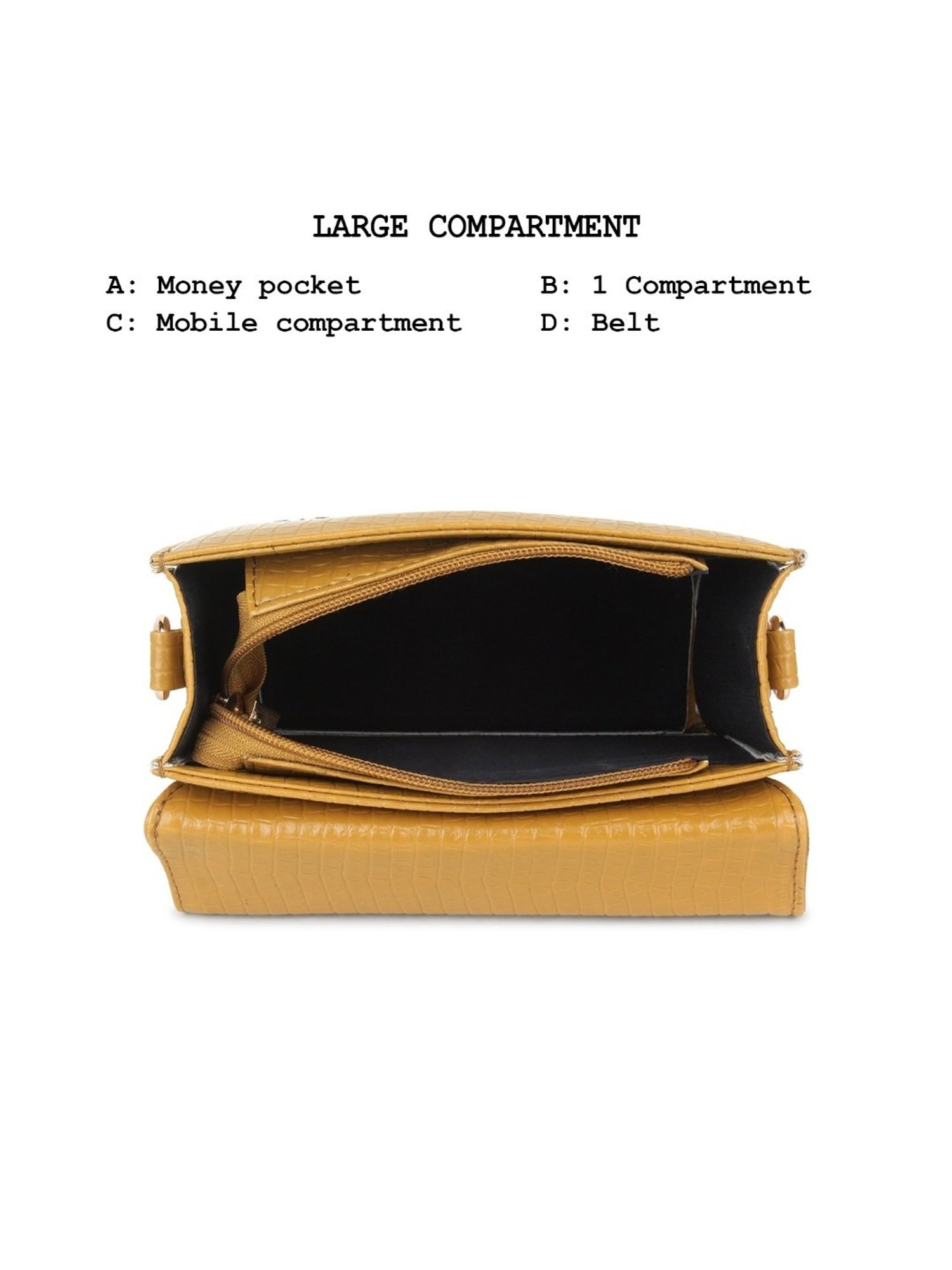 Yelloe Tan Animal Effect Small Satchel Handbag