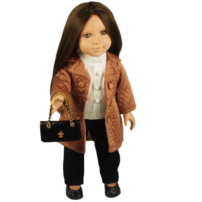 The Queen's Treasures 18 Inch Doll Clothes Accessories, Black Quilted Designer Quilted Handbag Purse