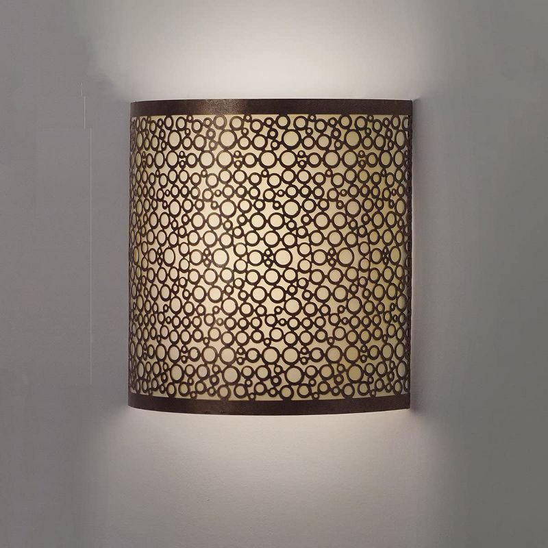 It's Exciting Lighting IEL-2900 Battery Powered Indoor LED Olita Barrel Wireless Wall Lighting Scone, Amber