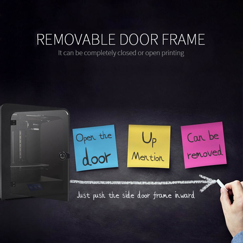 3.5 Inch Touch Screen Auto-leveling Pause Resume Printing Desktop 3D Printer with Crystal Glass Platform - black