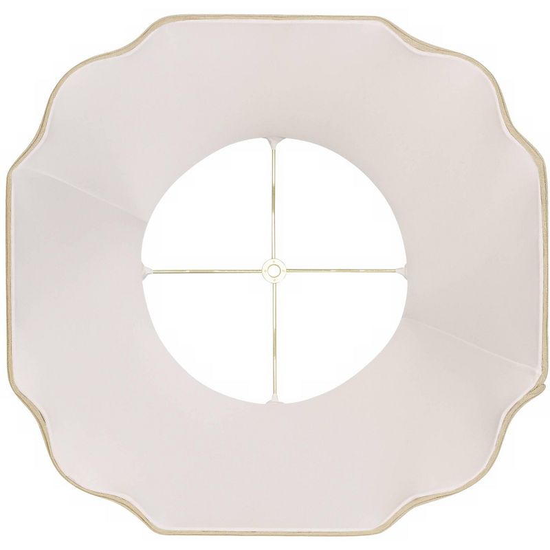 Imperial Shade Taupe Large Curve Cut Corner Lamp Shade 11" Top x 18" Bottom x 15" Slant x 14.5" High (Spider) Replacement with Harp and Finial