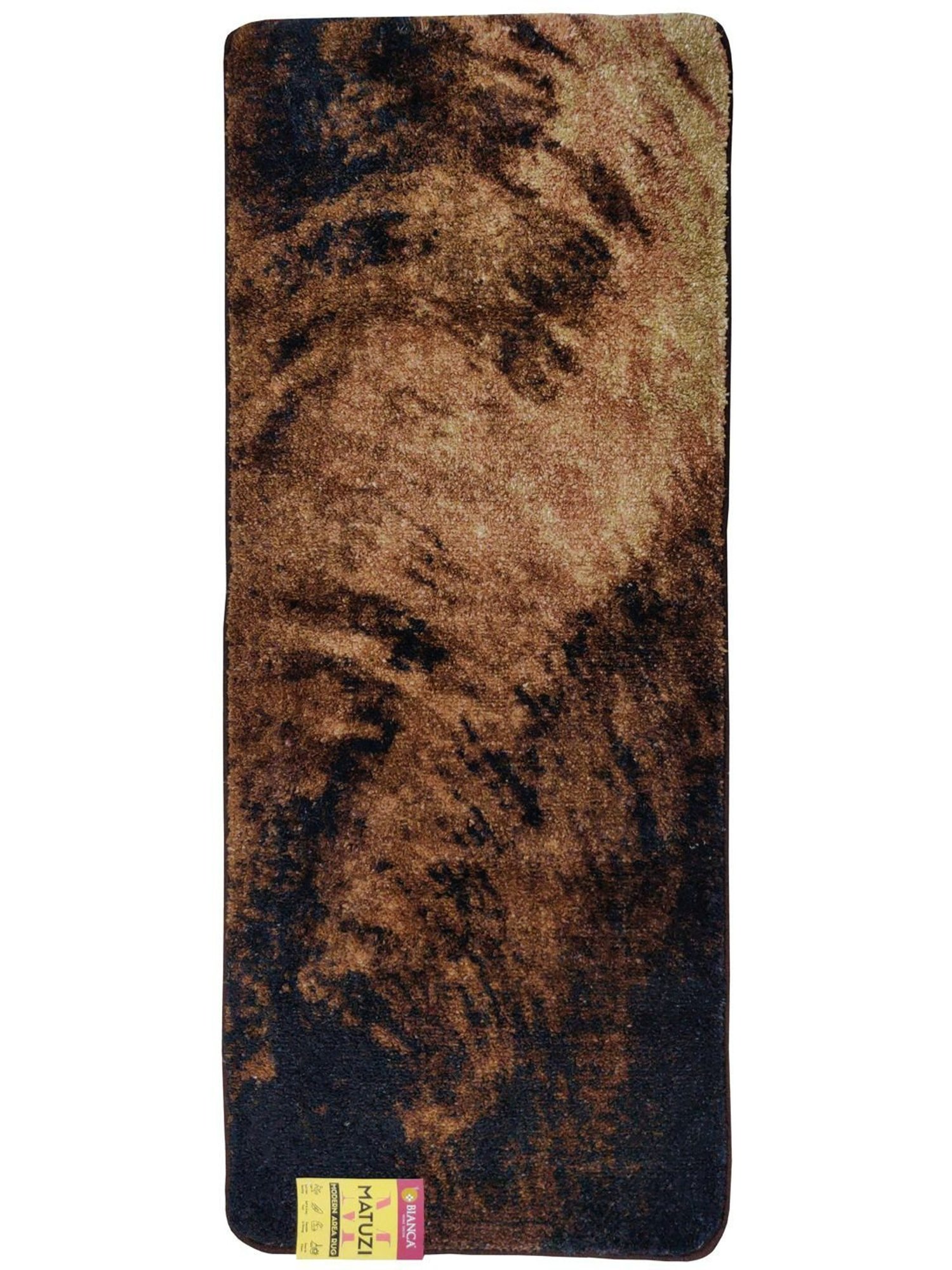 Bianca Khaki & Brown Microfibre Non-Slip Rug