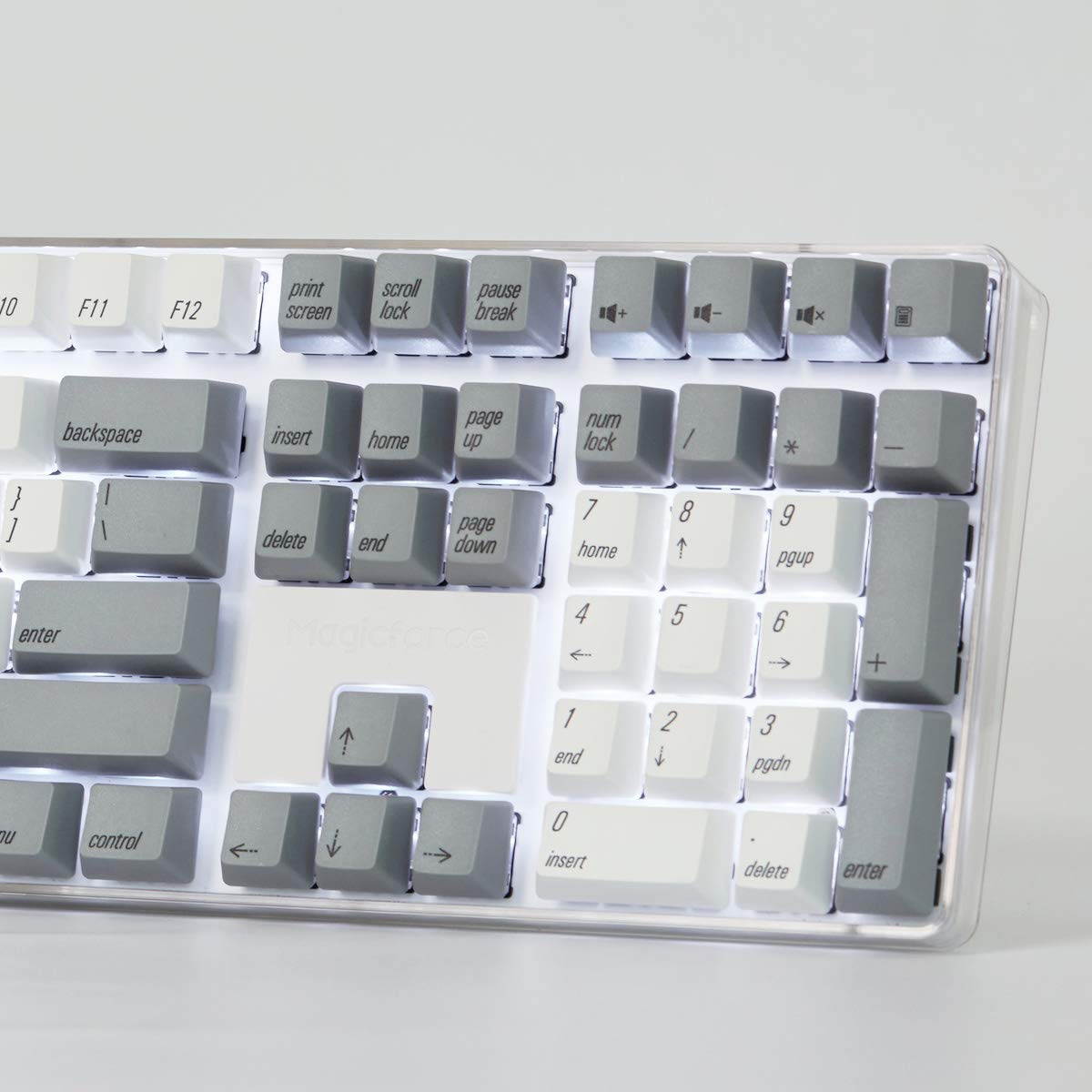 Qisan Magicforce N-key Rollover  Mechanical Keyboard Gaming Keyboard Cherry MX Brown  100% Full Size 108 Keys with White Backlight Case,PBT Keycaps