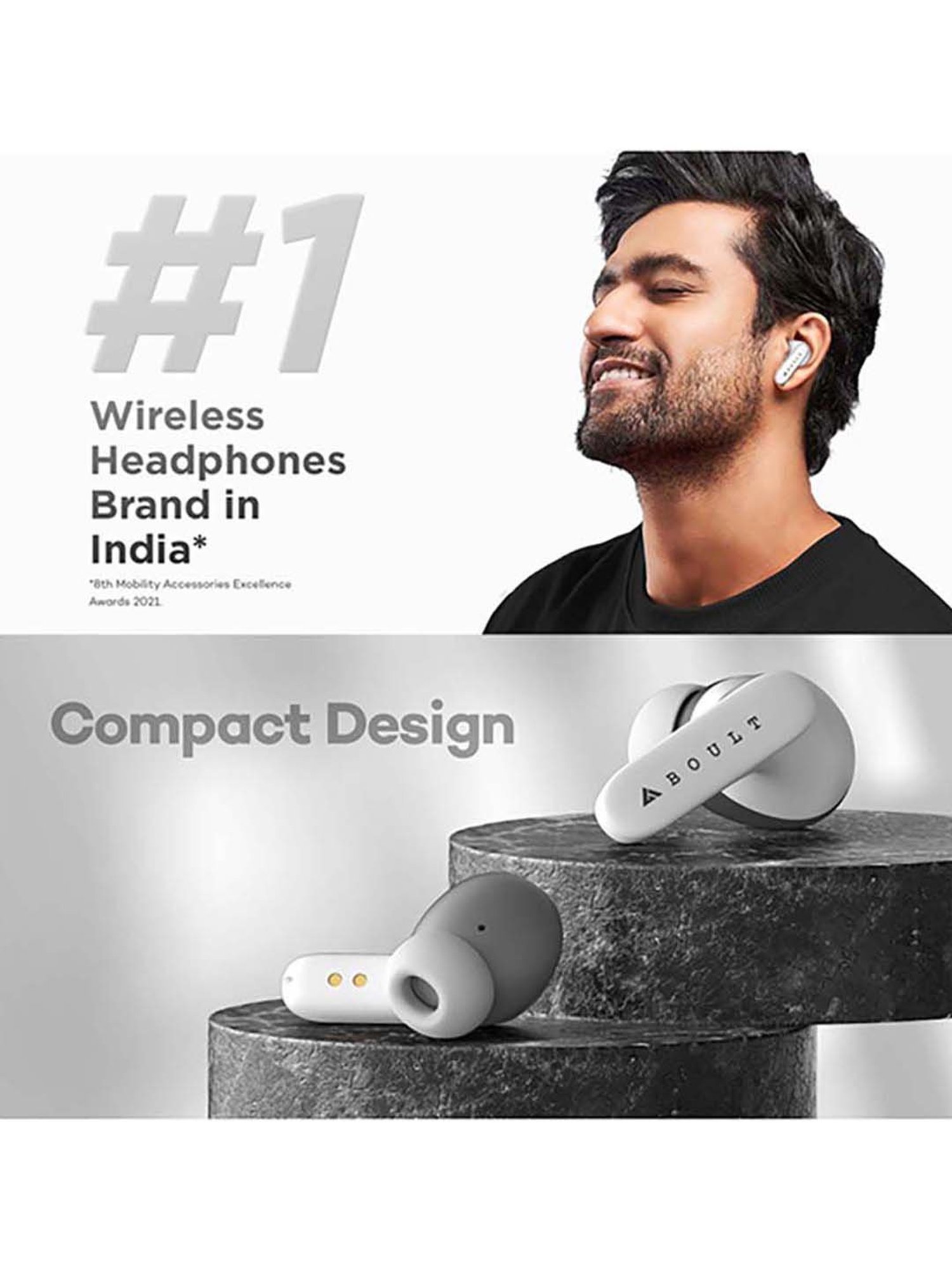 Boult Audio AirBass Y1 True Wireless Bluetooth Earbuds with Mic (White)