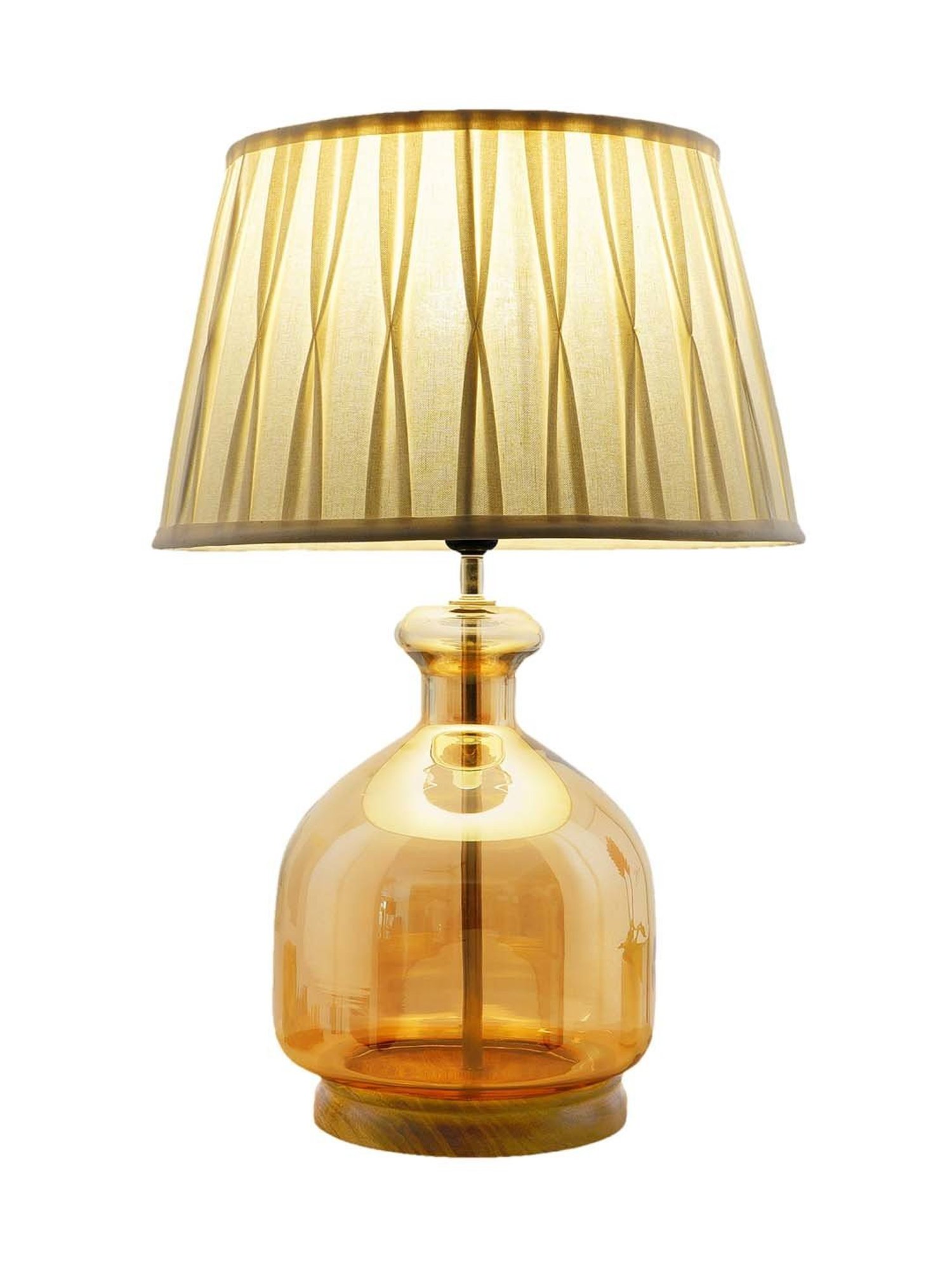 Kapoor E Illuminations 'Alper' Grey & Amber Glass Table Lamp - Set of 1