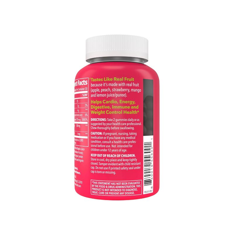 Fruily Organic Apple Cider Vinegar Real Fruit Gummy - 60ct