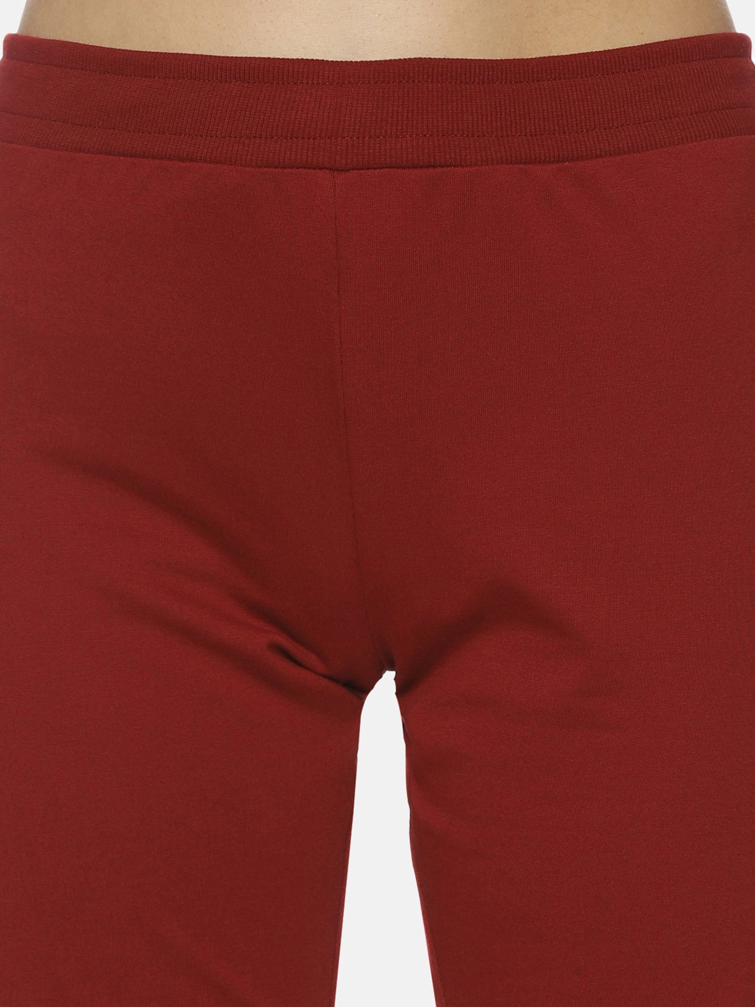 Domin8 Women Solid Training Shorts With Rib Elasticated Drawstring Waist