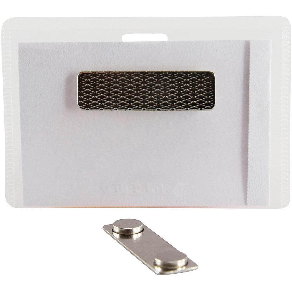 SICURIX Magnetic Custom Badge Kit - 20 / Pack - 3 1/2" Width x 2 1/4" Height - Magnetic, Top Loading - Vinyl - Clear