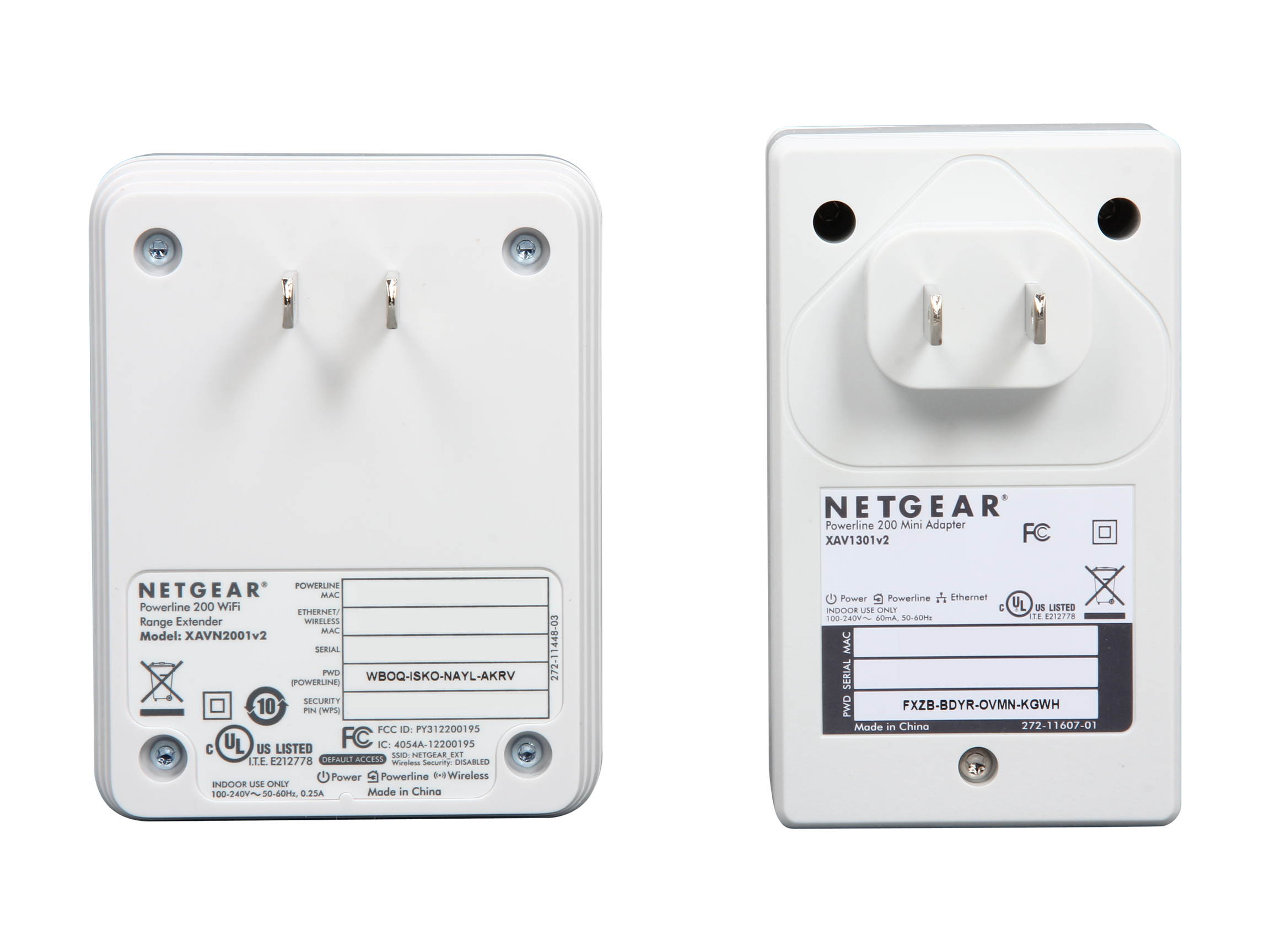NETGEAR Powerline AV200 Mbps Mini Adapter Kit (XAVB1301), up to 200Mbps