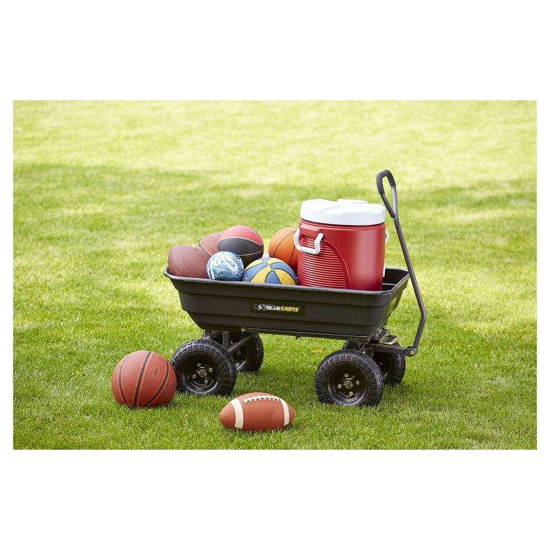 Gorilla Carts Poly Garden Dump Cart with Steel Frame and Pneumatic Tires Capacity