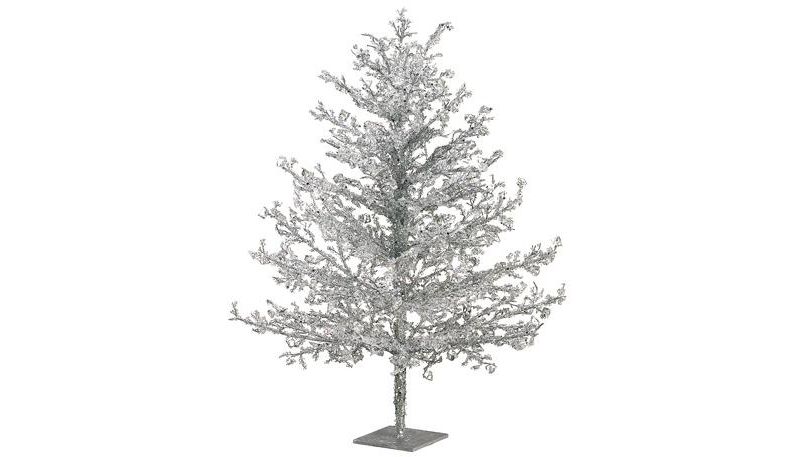 Allstate Floral 24" Silver Iced Novelty Decorative Artificial Christmas Twig Tree - Unlit