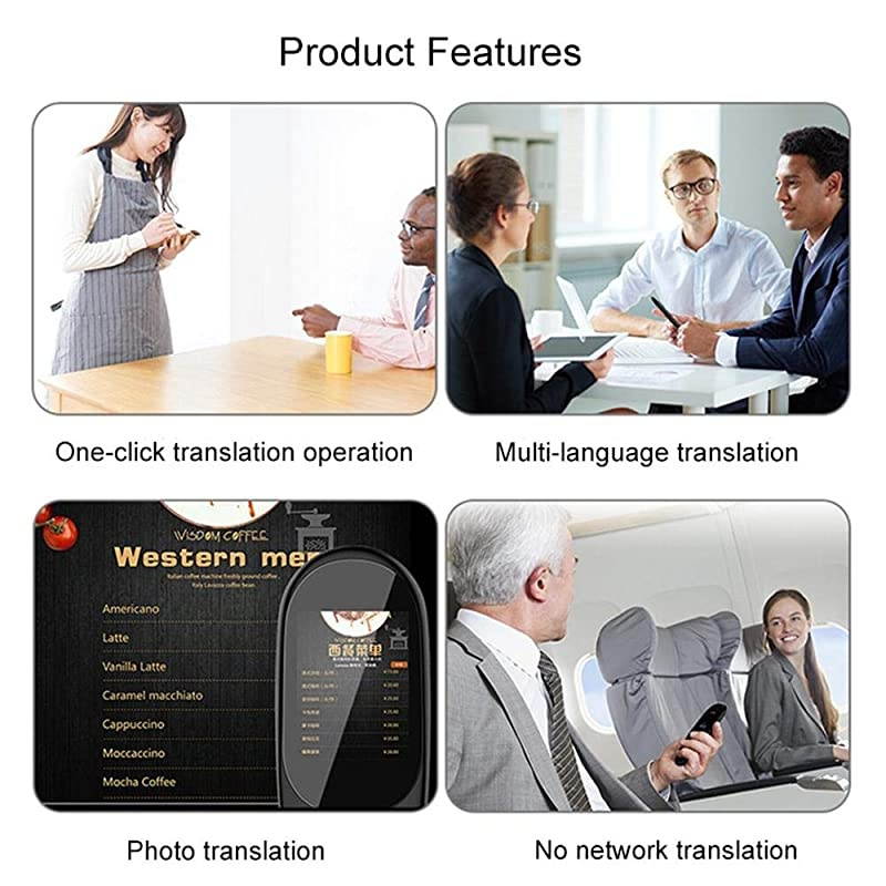 Portable Immediate Voice Language Translator Device Two Way Translation in 79 Languages Offline Translation Smart WiFi 24 Inch Touch Screen Translator for Learning Shopping Business Travel