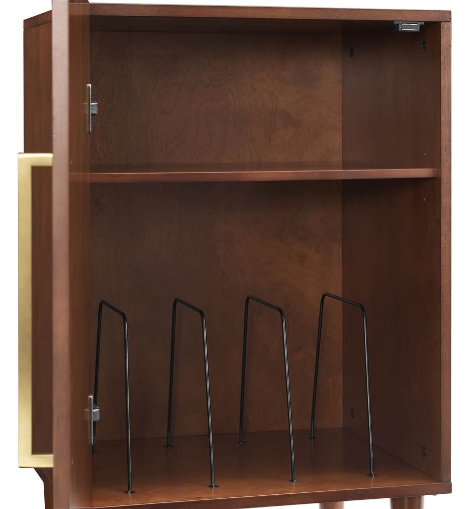 Crosley Mid Century Modern Everett Record Player Stand Storage Cabinet