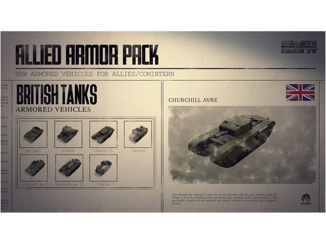 Hearts of Iron IV: Allied Armor Pack [Online Game Code]