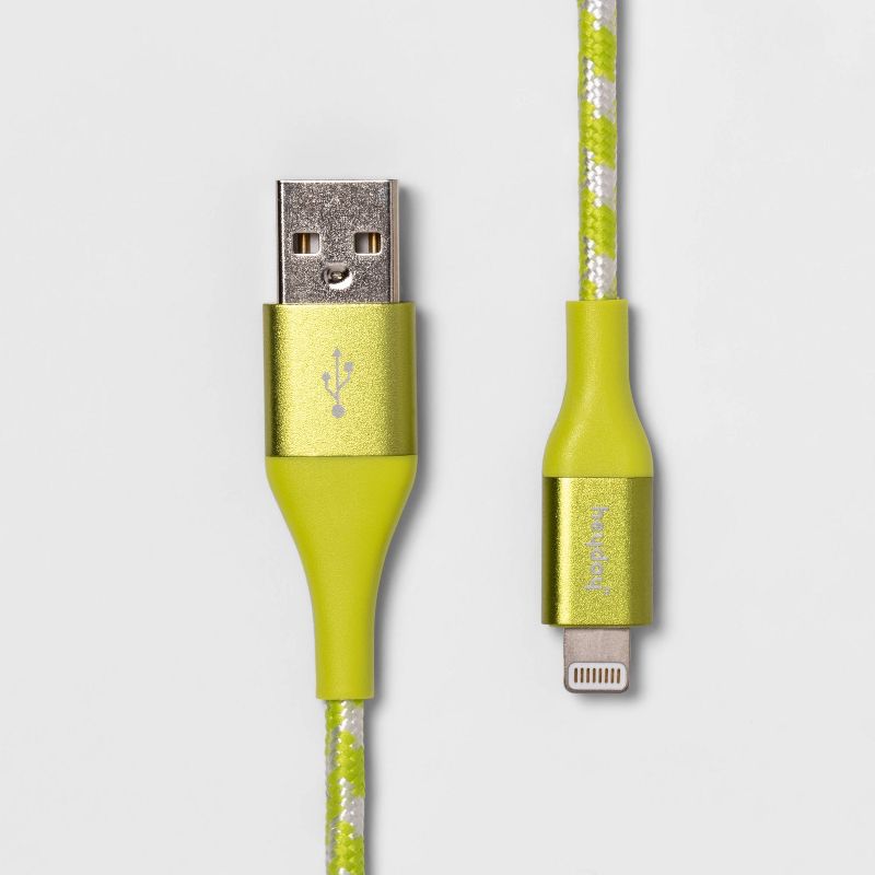 heyday™ 6' Lightning to USB-A Braided Cable - Lime Green