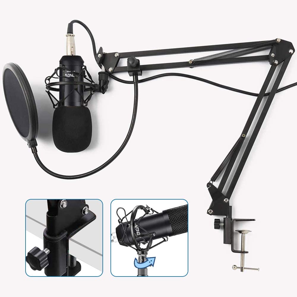 gold--BM800 Professional Suspension Microphone Kit Studio Live Stream Broadcasting Recording Condenser Microphone Set