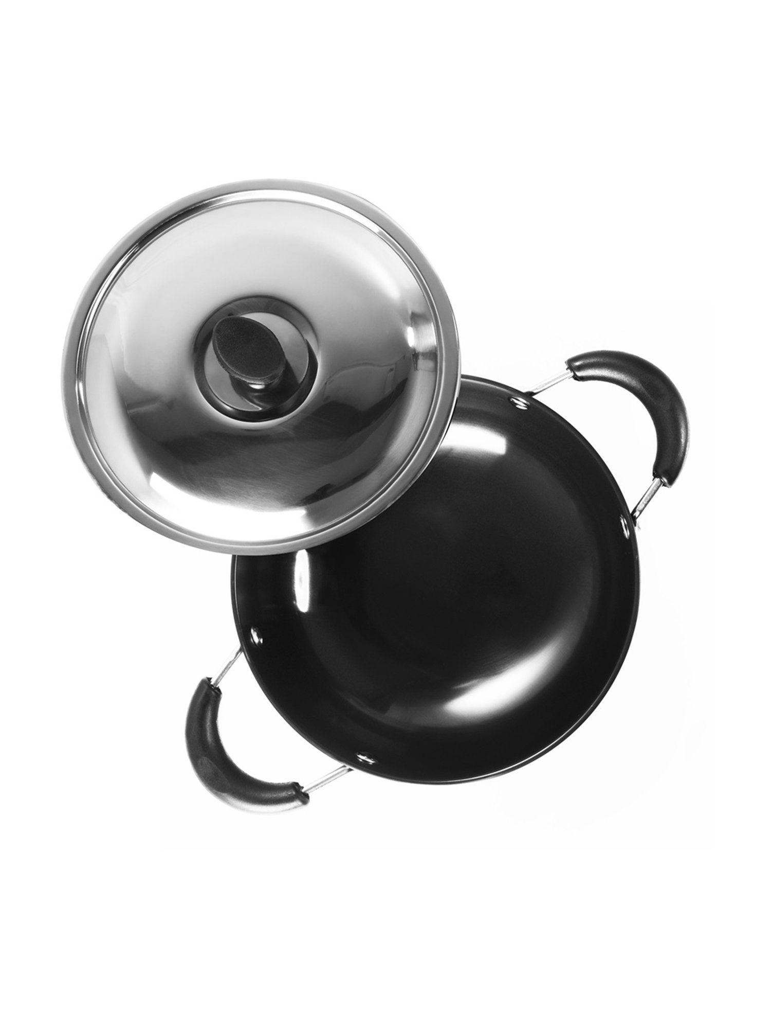 JUDGE Everyday Black Aluminium 20 cm Deep Appachatty With Lid (0.8 L)