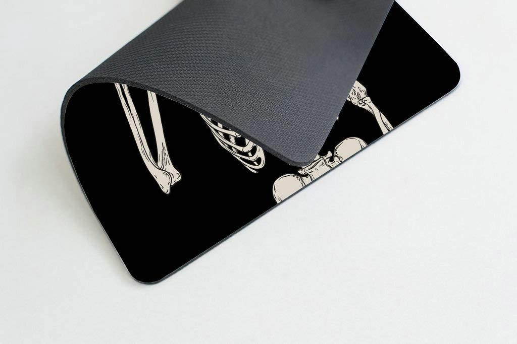 Skull Human Skeleton Mouse pad,Human Skeleton Posing Isolated Over Black Background Mouse pad 9.5 X 7.9 Inch (240mmX200mmX3mm)