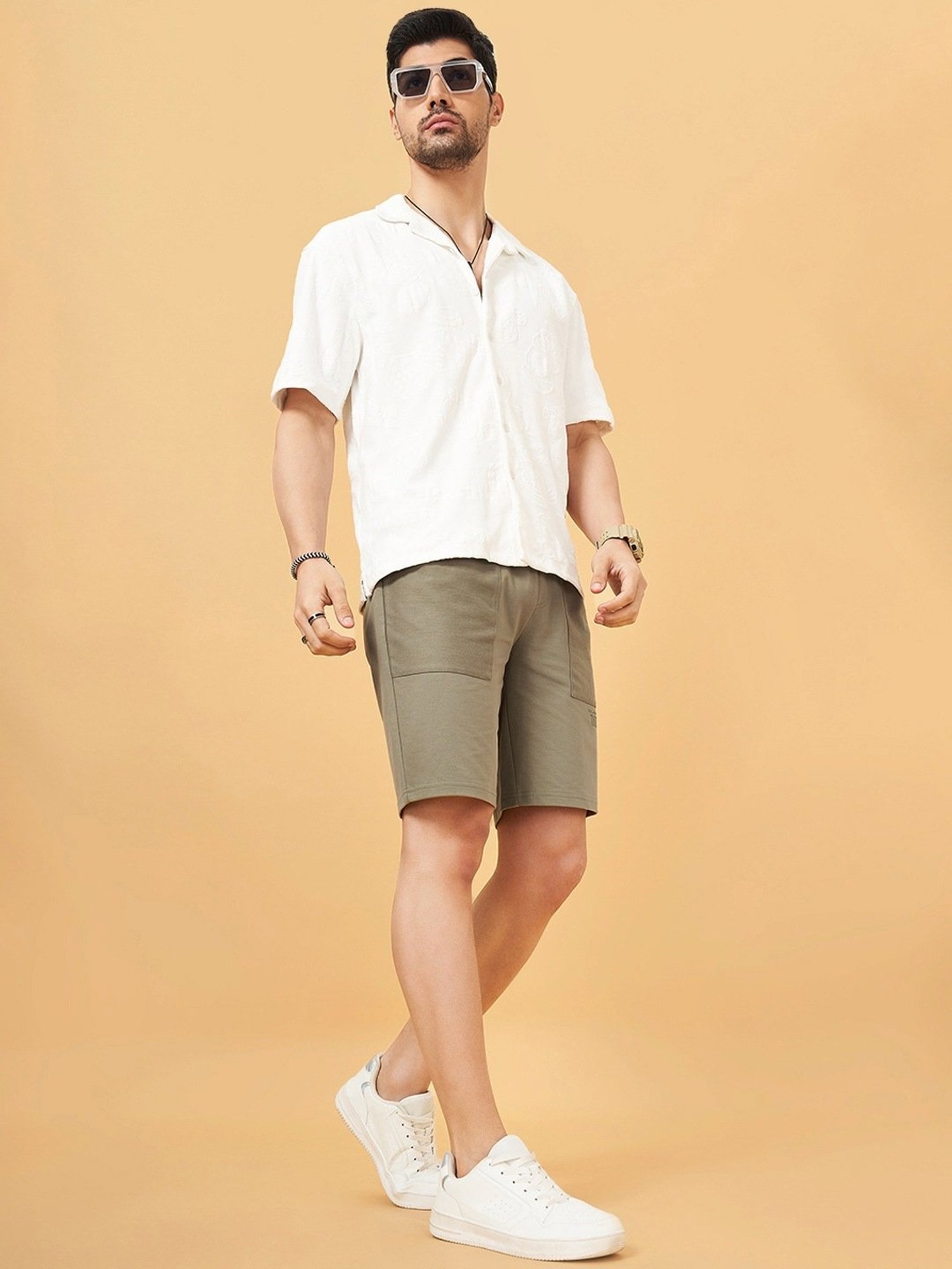 Street 808 By Pantaloons Olive Regular Fit Shorts