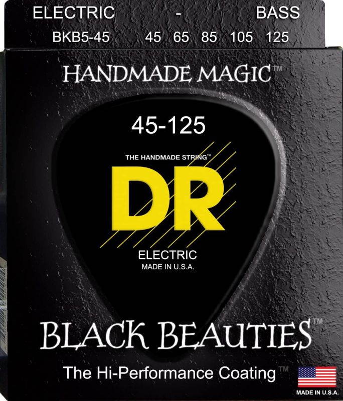 DR Black Beauties Extra-Life - Medium 5-String - Bass Guitar Strings