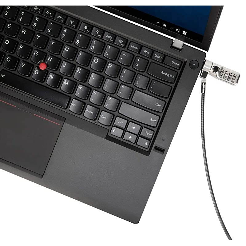 DEFCON Compact Serialized Combo Cable Lock for Laptop Computer and Desktop Security ASP71GLXS